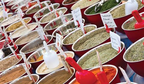 Spices in bowls