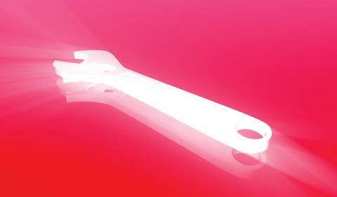 Spanner on a pink background