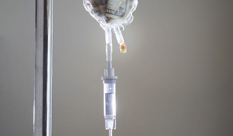 IV drip with money inside