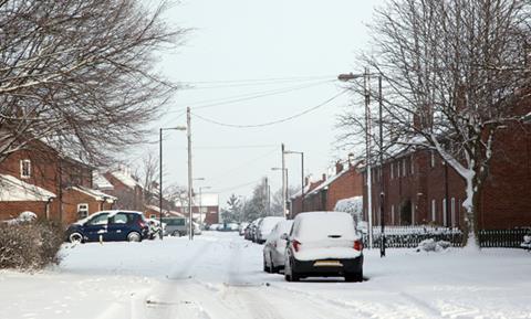 Snowy UK street