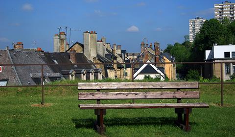 A bench on a hill