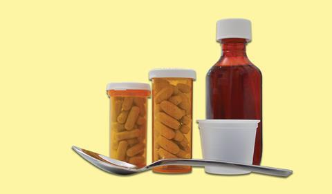 Bottles of pills and medicine