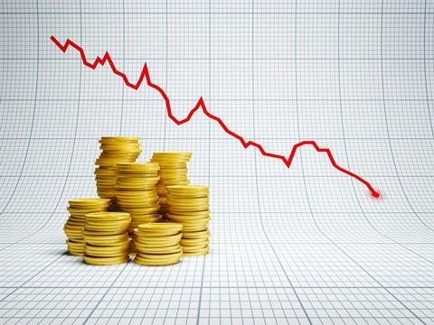 Deficit money coins graph