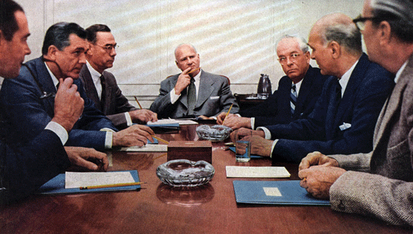 Men at board meeting